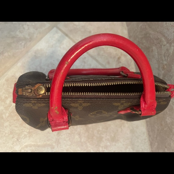 Custom Red Authentic Louis Vuitton Mini Speedy - Picture 6 of 11